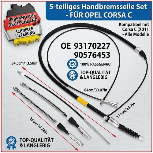 Tlg handbremsseile set - 5-tlg,